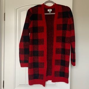 Red buffalo plaid sweater